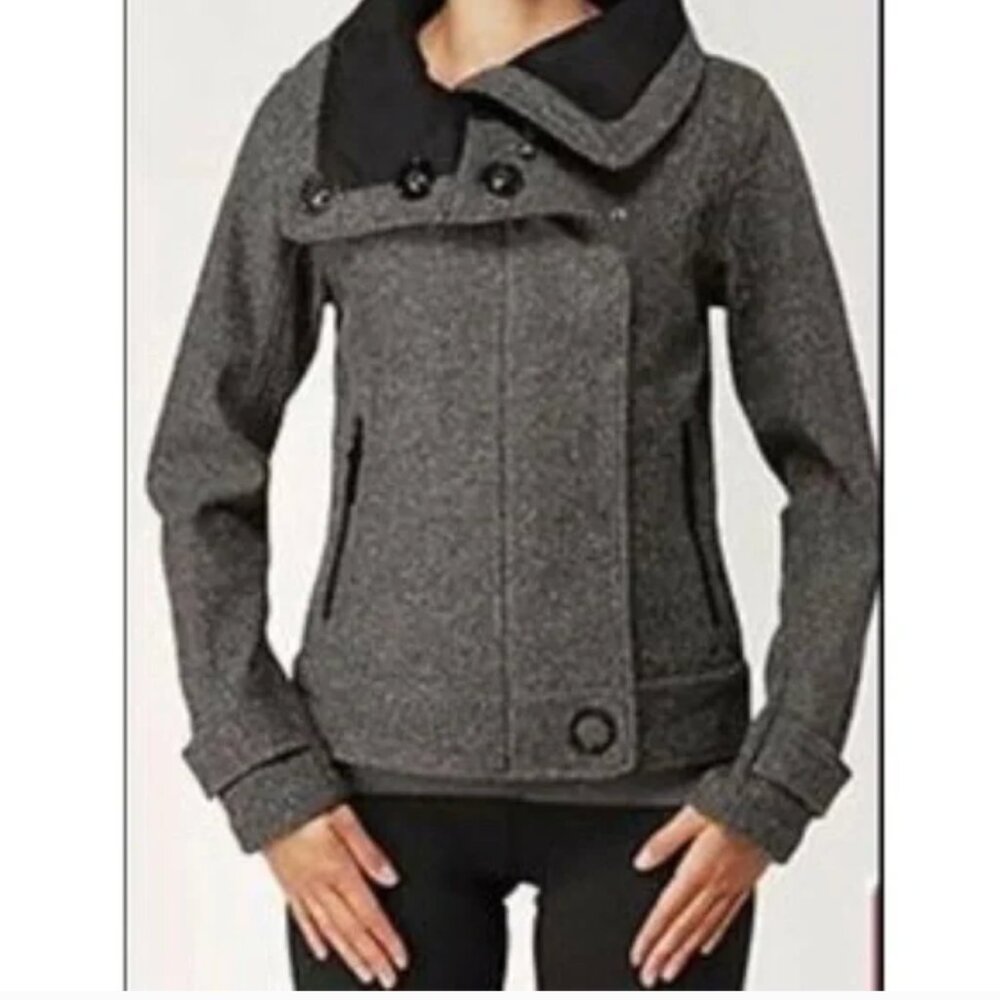 Lululemon Audrey Brown Tweed-Look Jacket w/ Fleece Lining